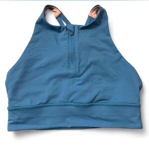 lululemon athletica Size 8 Hawaiian Blue High Neck Longline Bra with Zip
